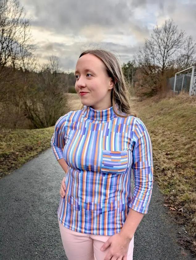Streifenstoff Happy Stripes – Blau, Flieder & Orange - HIP SOM HAP