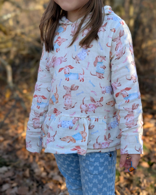 Kinderstoff Dackel – Wau Wau Wow in Gelb - HIP SOM HAP