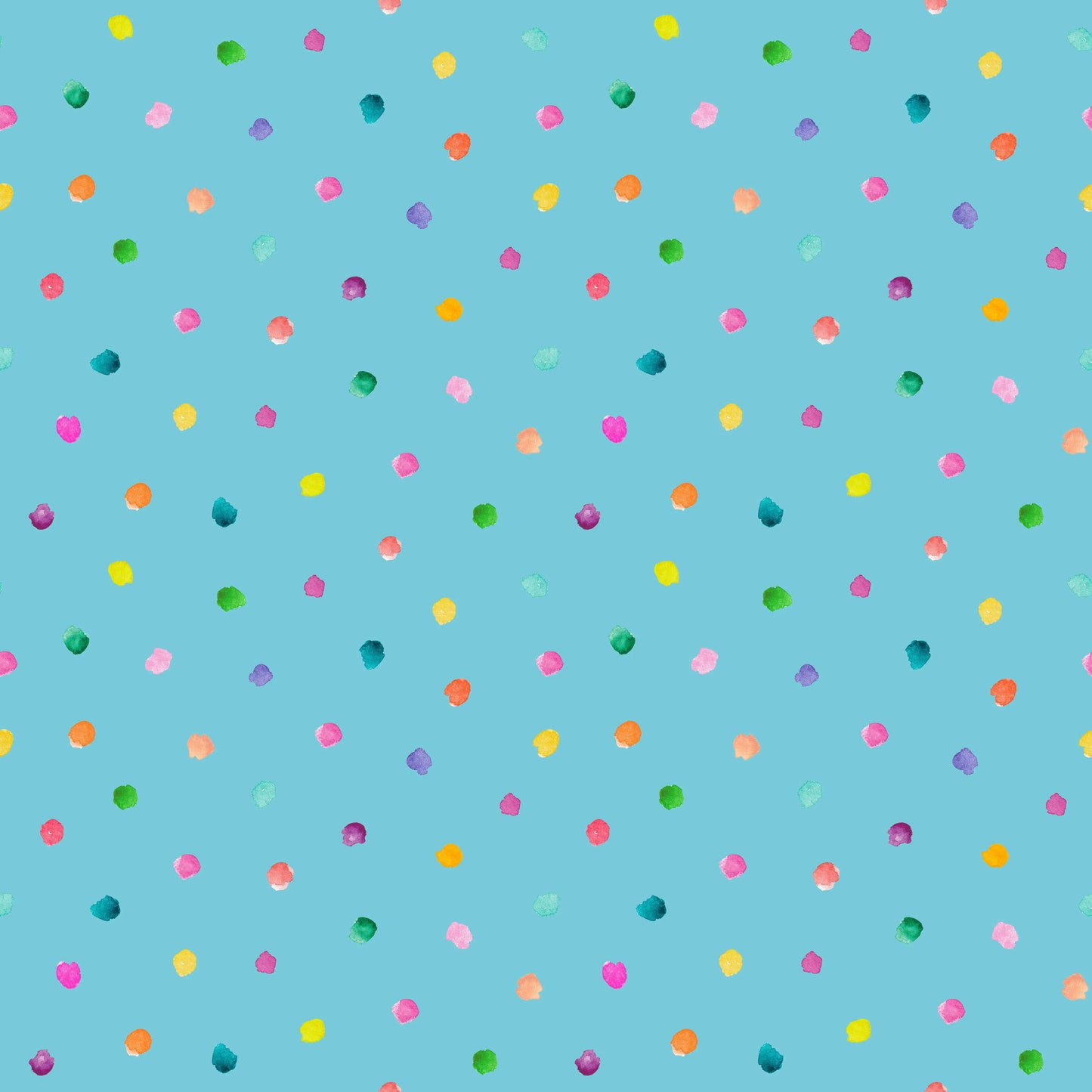 Stoff mit Punkten – Aquarell Konfetti in Petrol & Multicolor - HIP SOM HAP
