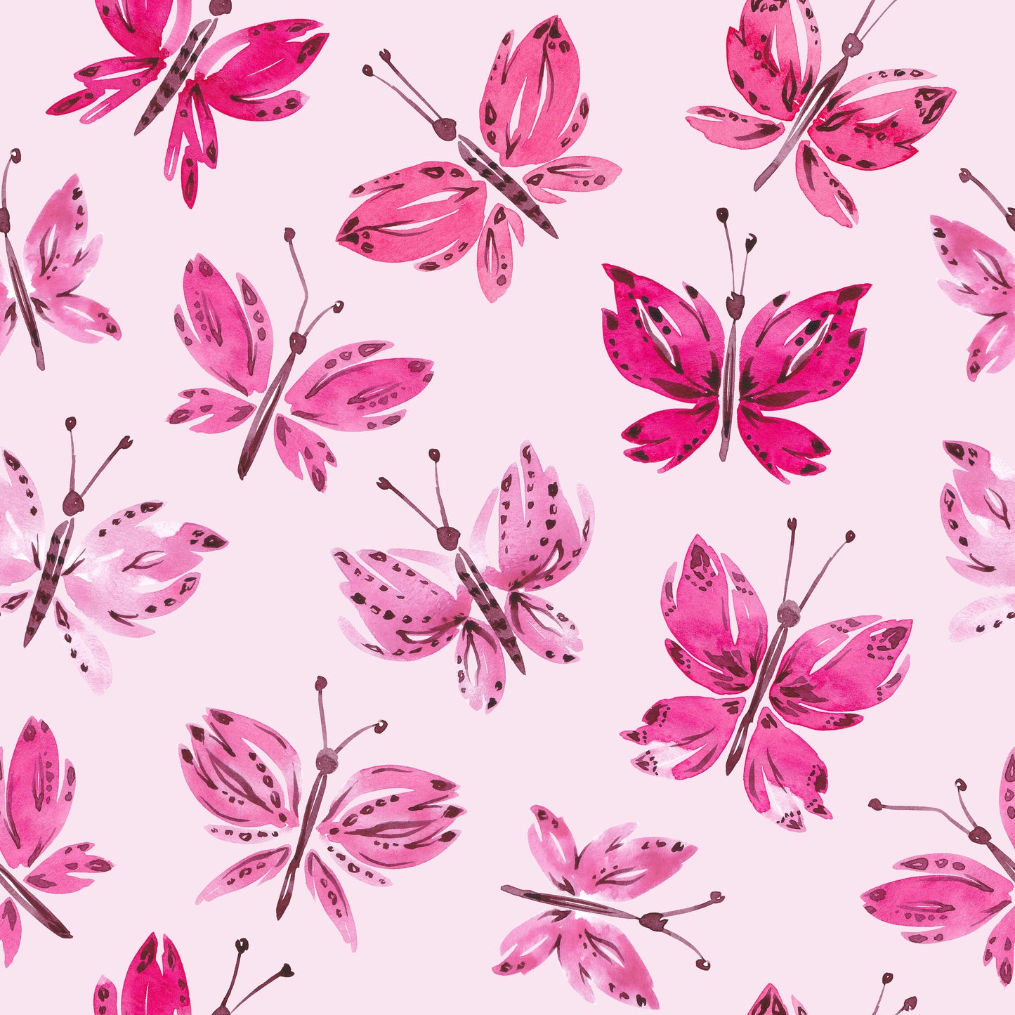 Pink in Motion Butterflies Mini – Stoff als Meterware