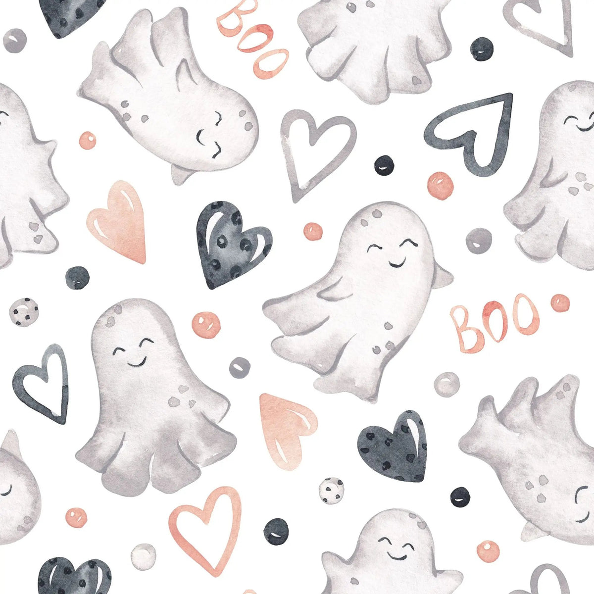 Halloween Stoff Kinder Weiß – Gespenster & Herzen Gespensterbande - HIP SOM HAP
