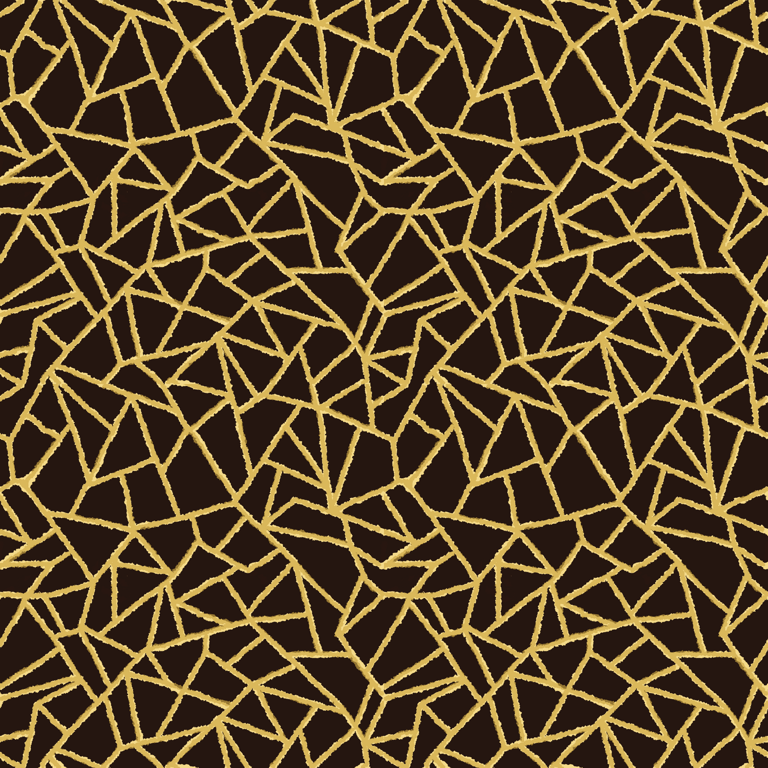 Digital gestaltetes Linienmuster „Zerbrochenes Gold" von stölting.art in Gold auf Braun.