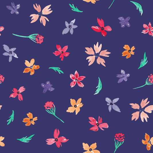 Frühlingsblumen Streublüten – Stoff als Meterware