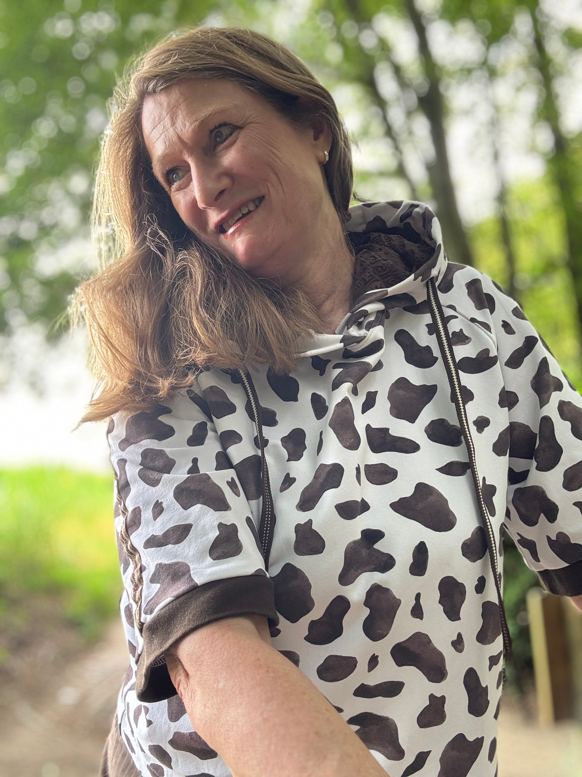 Cow-Print Stoff Weiß – Auf der Weide